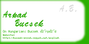 arpad bucsek business card